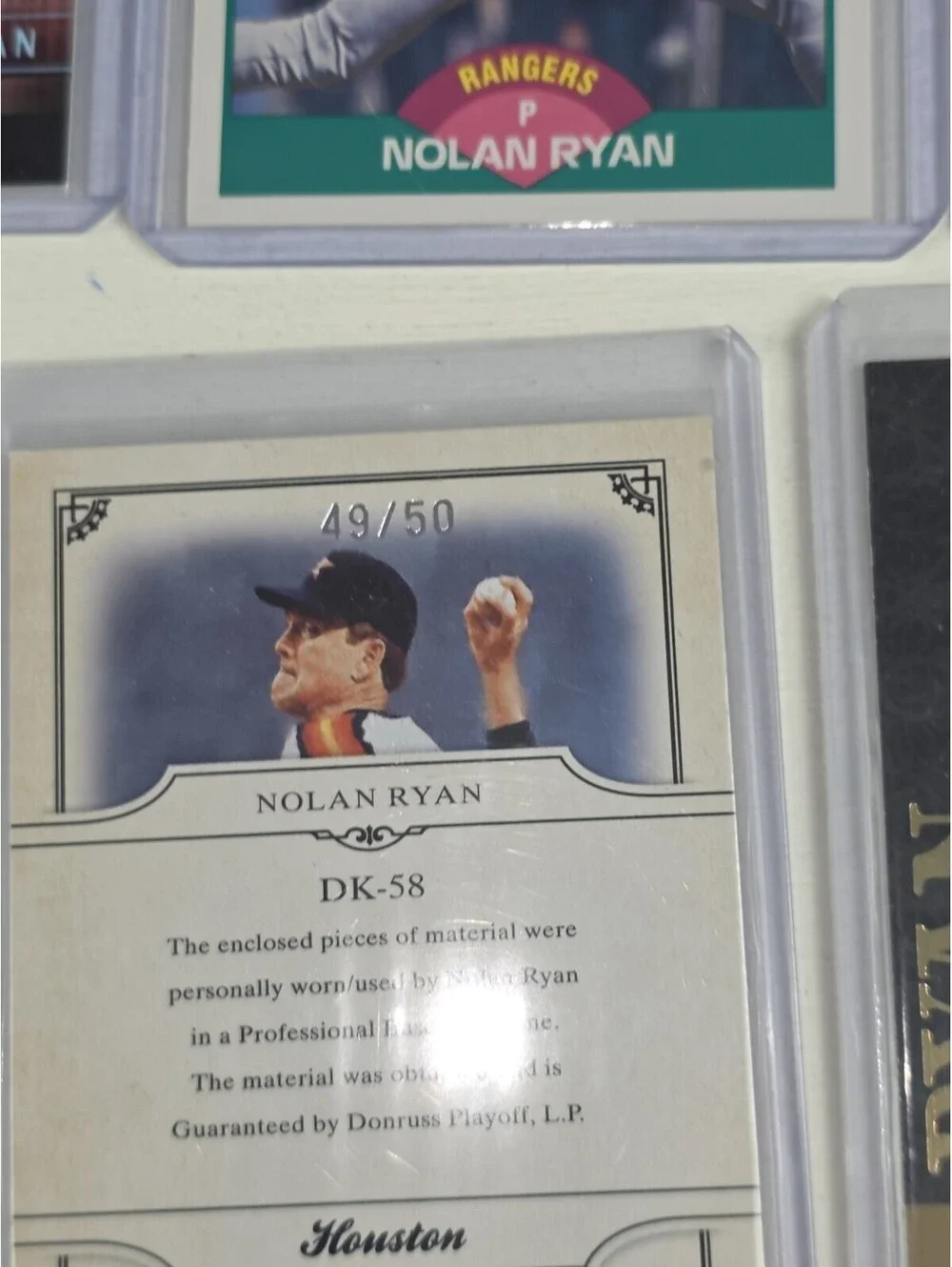 Huge Nolan Ryan Lot W/2008 Donruss Threads Diamond Kings Game-Worn Patch #/50 SP